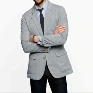 J.CREW Men's Large Pinstripe Unconstructed Ludlow Oxford Sport Coat Blazer Two B